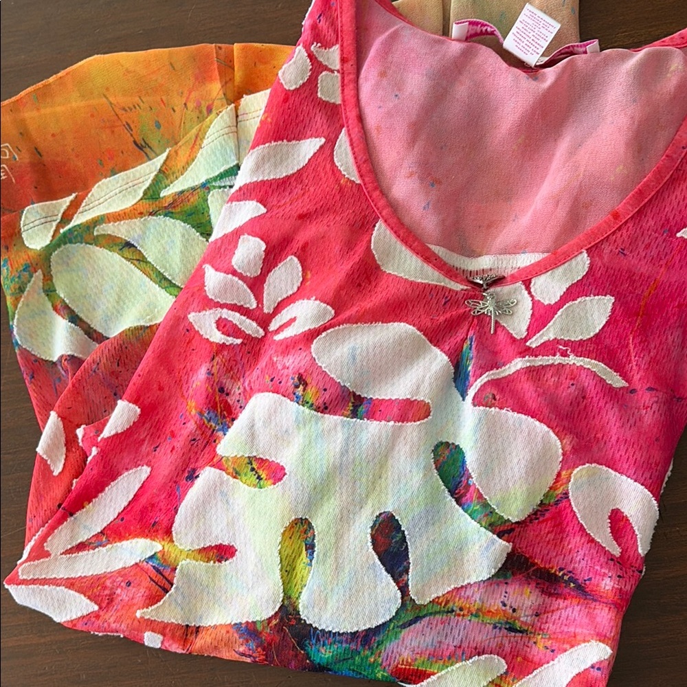 Leoma Lovegrove Women's Pink Floral Print Tunic Top - Picture 14 of 15